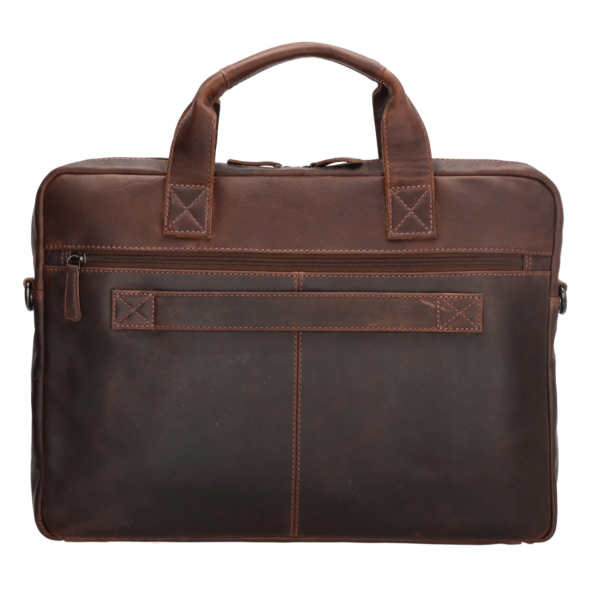 Business-| Laptoptasche 42x29x7cm in Dunkelbraun mit Reißverschluss - leder-accessoires.com