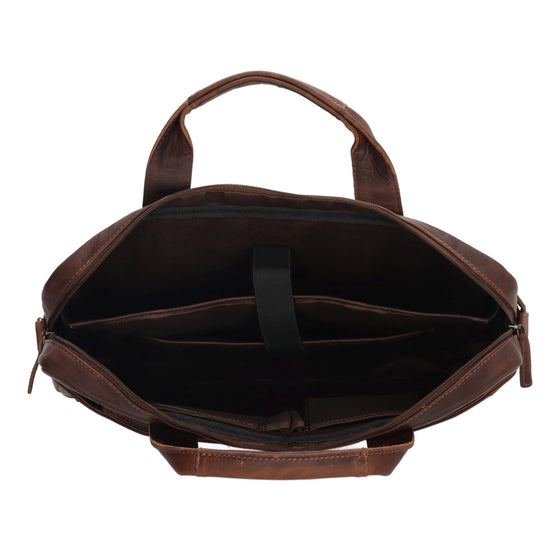 Business-| Laptoptasche 42x29x7cm in Dunkelbraun mit Reißverschluss - leder-accessoires.com