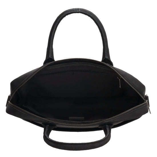 Businesstasche 39x31cm in Schwarz aus Leder mit Reißverschluss - leder-accessoires.com