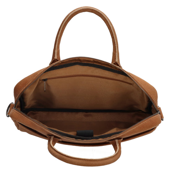 Businesstasche 39x31cm in Cognac aus Leder mit Reißverschluss - leder-accessoires.com