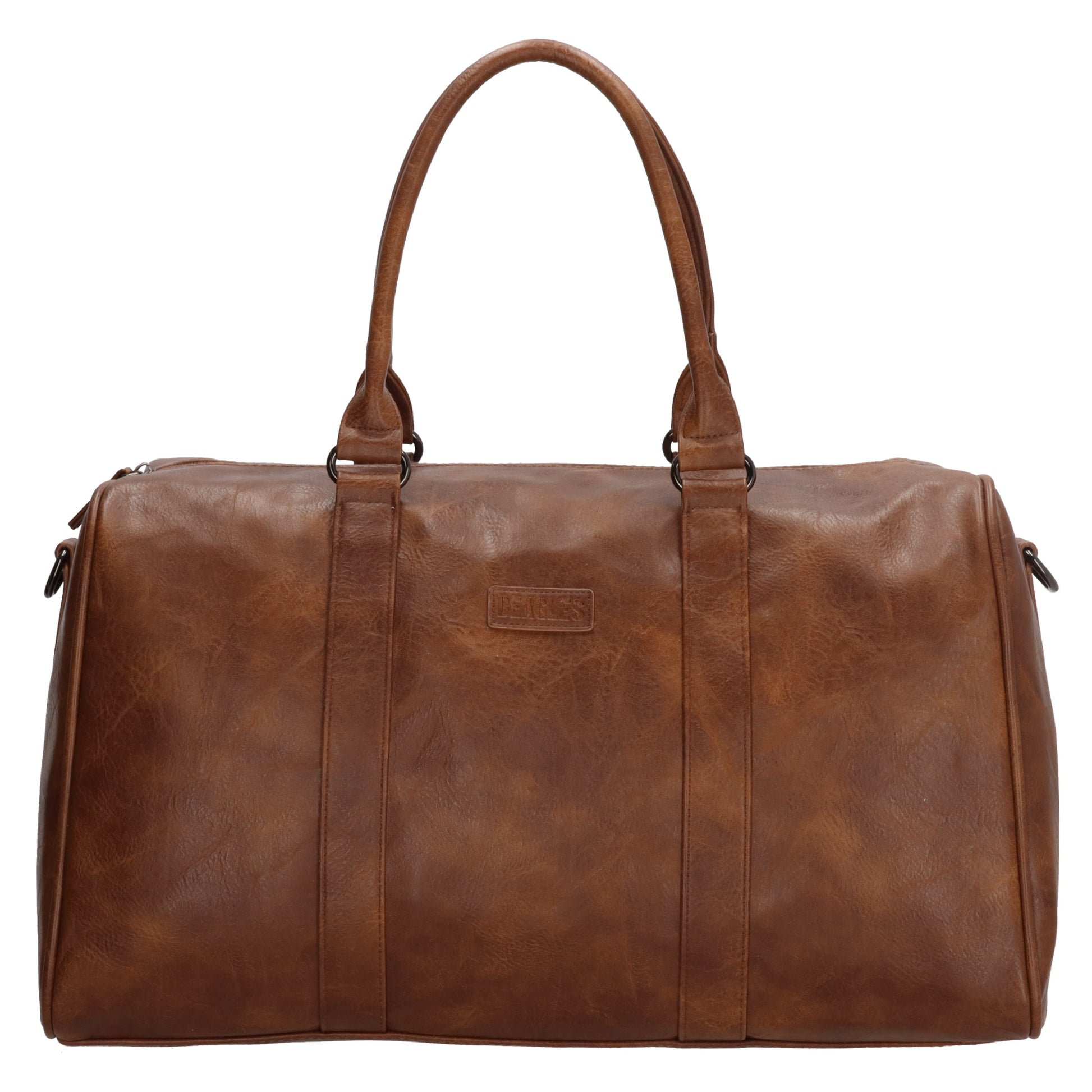 Reisetasche | Weekender 45 x 24cm in Cognac aus Kunstleder - leder-accessoires.com