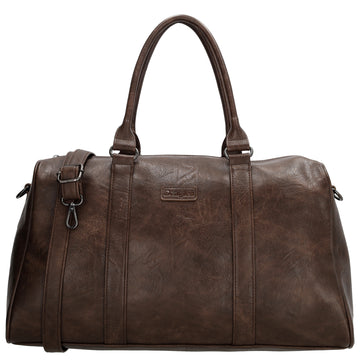 Reisetasche | Weekender 45 x 24cm in Braun aus Kunstleder - leder-accessoires.com