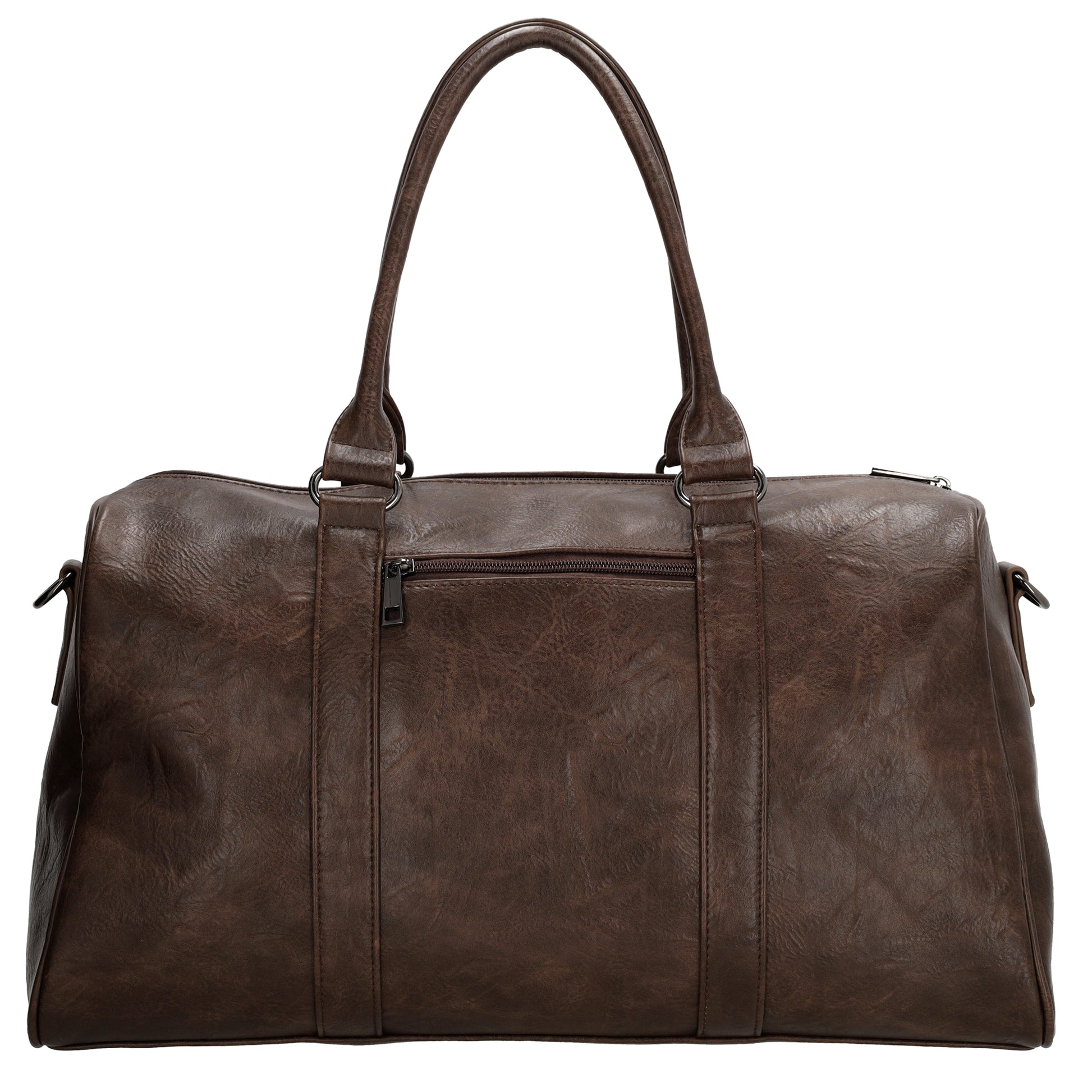 Reisetasche | Weekender 45 x 24cm in Braun aus Kunstleder - leder-accessoires.com