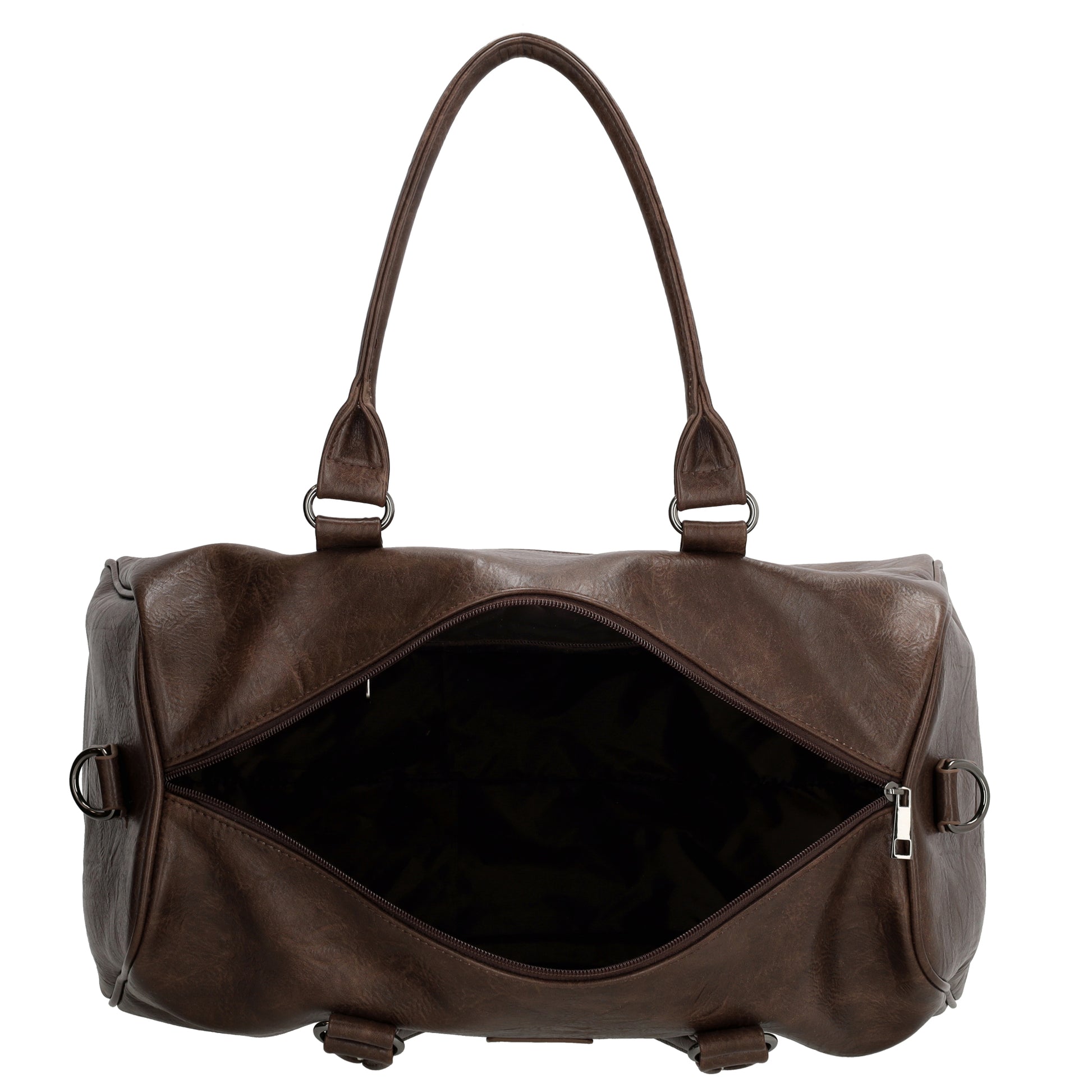 Reisetasche | Weekender 45 x 24cm in Braun aus Kunstleder - leder-accessoires.com