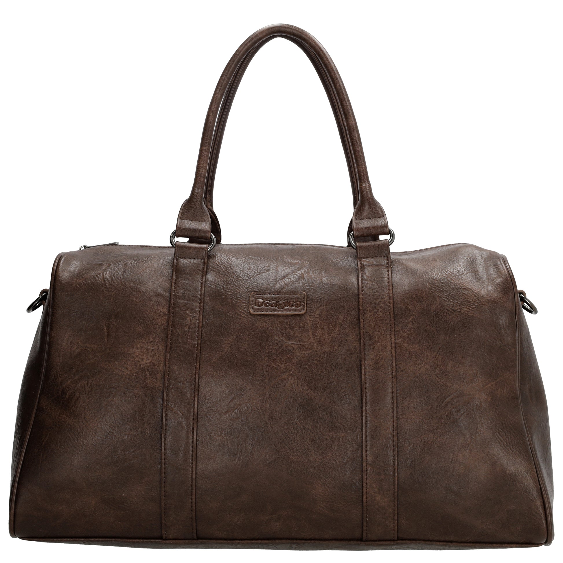 Reisetasche | Weekender 45 x 24cm in Braun aus Kunstleder - leder-accessoires.com