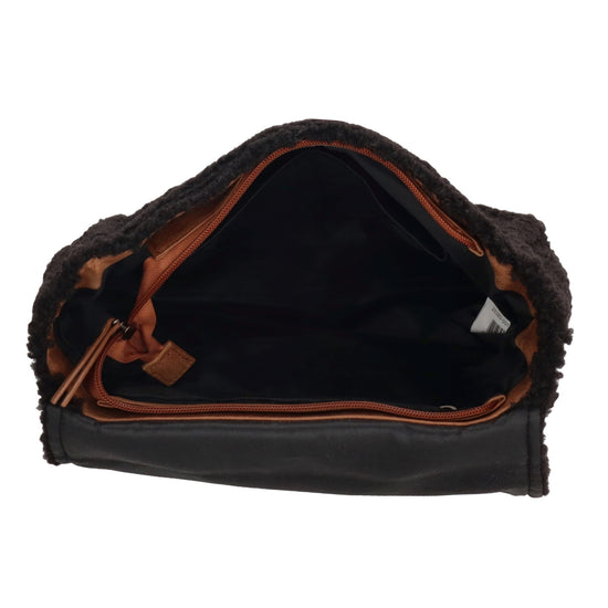 Teddyrucksack 25x31cm in Schwarz mit Überschlag - leder-accessoires.com