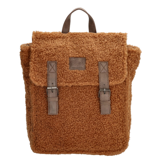 Teddyrucksack 25x31cm in Braun mit Überschlag - leder-accessoires.com
