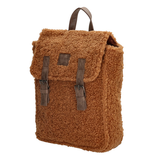 Teddyrucksack 25x31cm in Braun mit Überschlag - leder-accessoires.com