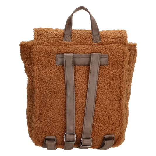 Teddyrucksack 25x31cm in Braun mit Überschlag