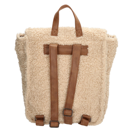 Teddyrucksack 25x31cm in Creme|Beige mit Überschlag