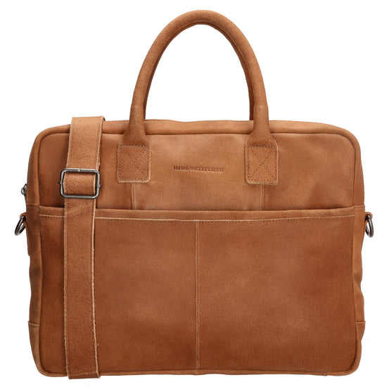 Businesstasche 40x33cm in Cognac aus Leder mit Reißverschluss - leder-accessoires.com