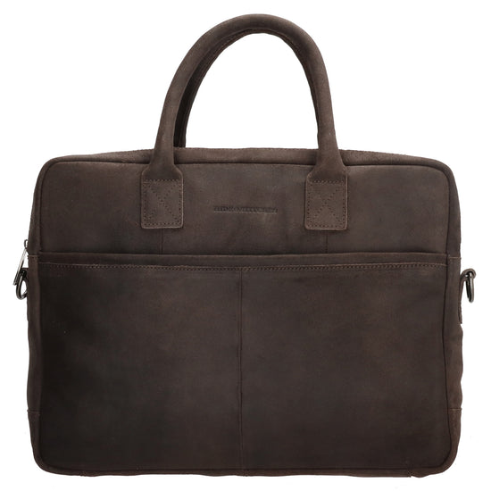 Businesstasche 40x33cm in Braun aus Leder mit Reißverschluss - leder-accessoires.com