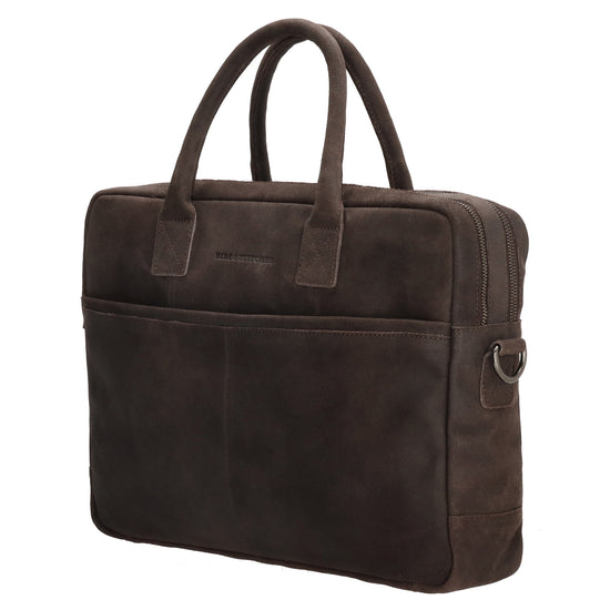 Businesstasche 40x33cm in Braun aus Leder mit Reißverschluss - leder-accessoires.com