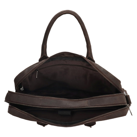 Businesstasche 40x33cm in Braun aus Leder mit Reißverschluss - leder-accessoires.com