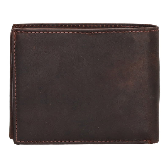 Geldbörse Querformat 9 x 11cm mit Reißverschluss in Braun aus Leder - leder-accessoires.com