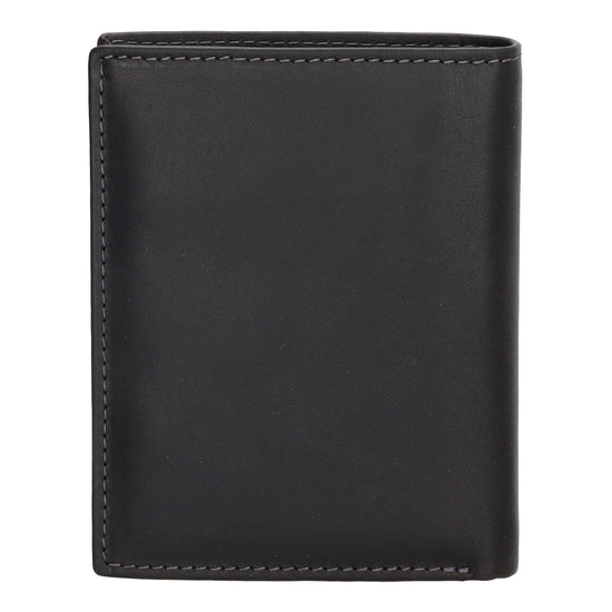 Geldbörse Hochformat 9x12cm in Schwarz mit Riegel innen aus Leder - leder-accessoires.com