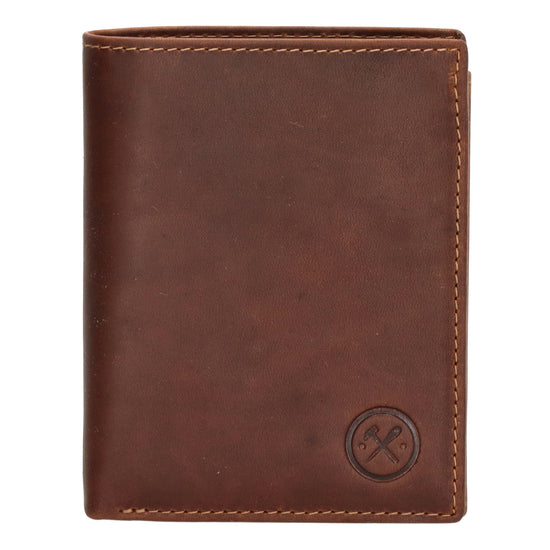 Geldbörse Hochformat 12 x 9cm mit Riegel in Cognac aus Leder - leder-accessoires.com