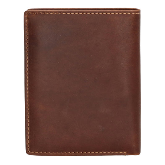 Geldbörse Hochformat 12 x 9cm mit Riegel in Cognac aus Leder