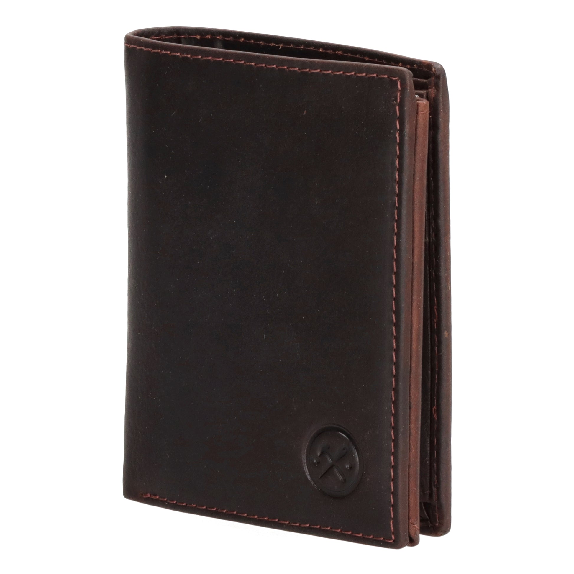 Geldbörse Hochformat 12 x 9cm mit Riegel in Braun aus Leder - leder-accessoires.com