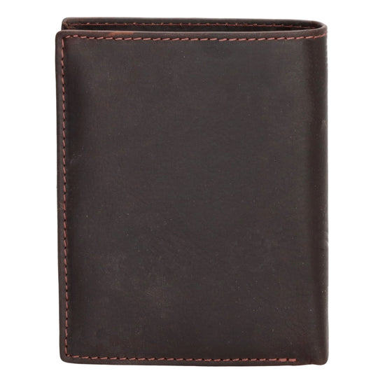 Geldbörse Hochformat 12 x 9cm mit Riegel in Braun aus Leder - leder-accessoires.com