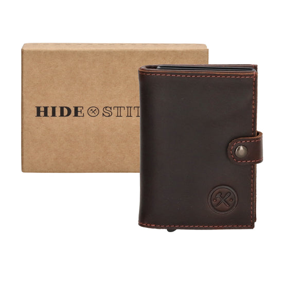 Safety Wallet | Börse 10 x 7cm in Braun - leder-accessoires.com