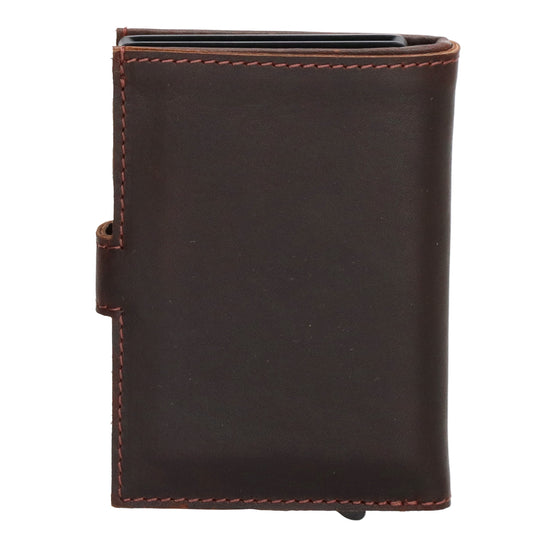 Safety Wallet | Börse 10 x 7cm in Braun - leder-accessoires.com