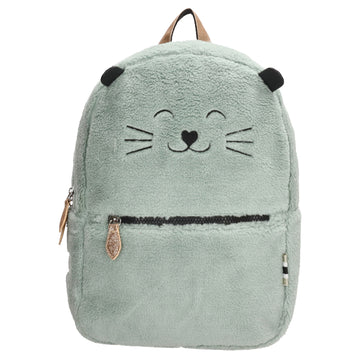 Kinderrucksack 25x35cm Teddyfell in Mint
