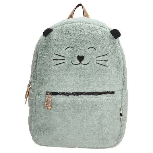 Kinderrucksack 25x35cm Teddyfell in Mint