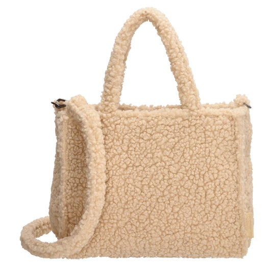 Teddytasche 27 x 22cm in Creme|Beige mit Reißverschluss