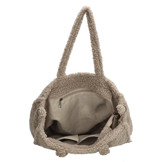 Teddytasche 37x32cm in Taupe mit Reißverschluss