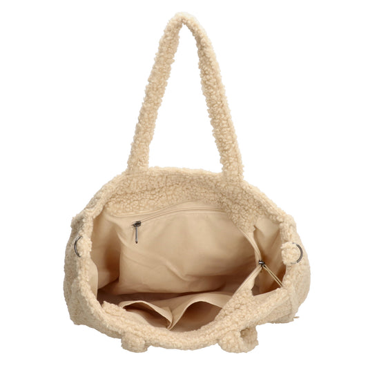 Teddytasche 37x32cm in Creme|Beige mit Reißverschluss