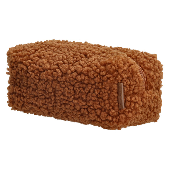 Stiftetui-| mäppchen 24 x 10cm in Braun aus Teddyfell - leder-accessoires.com