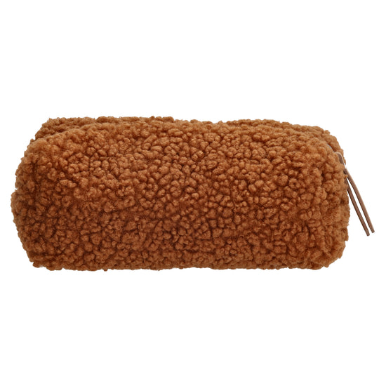 Stiftetui-| mäppchen 24 x 10cm in Braun aus Teddyfell - leder-accessoires.com
