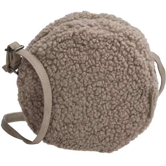 Teddytasche rund 18 x 18cm in Taupe mit Reißverschluss - leder-accessoires.com