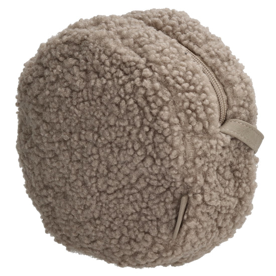 Teddytasche rund 18 x 18cm in Taupe mit Reißverschluss - leder-accessoires.com