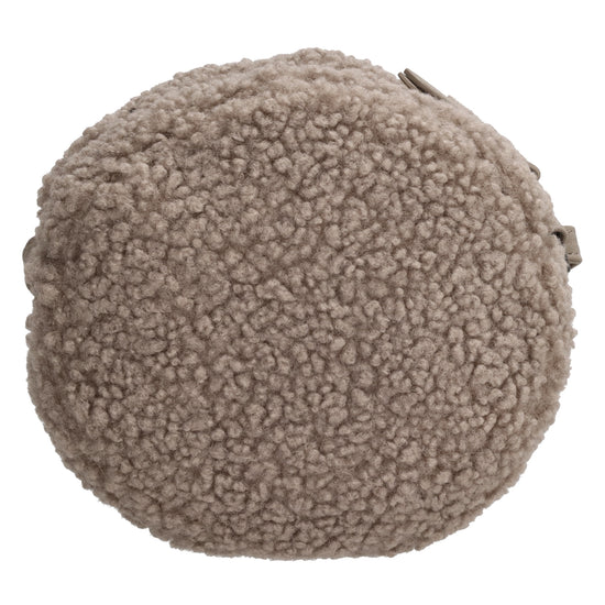 Teddytasche rund 18 x 18cm in Taupe mit Reißverschluss - leder-accessoires.com