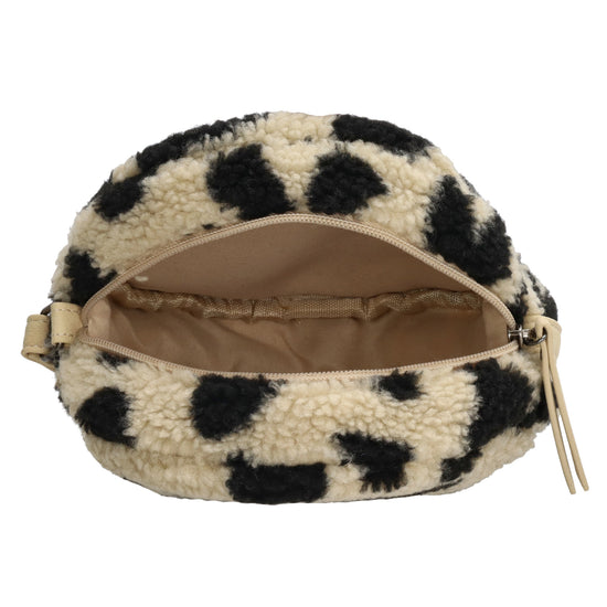 Teddytasche rund 18 x 18cm in Leo-Optik mit Reißverschluss - leder-accessoires.com