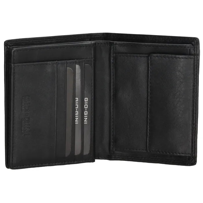 Geldbörse Hochformat 12 x 9cm in Schwarz aus Leder - leder-accessoires.com