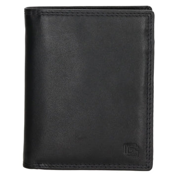 Herren Geldbörse 9 x 12cm aus Vollrindleder – Schwarz | Hochformat