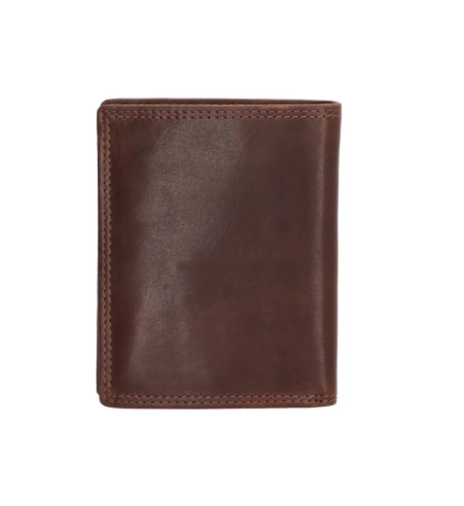 Geldbörse Hochformat 12 x 9cm in Braun aus Leder - leder-accessoires.com