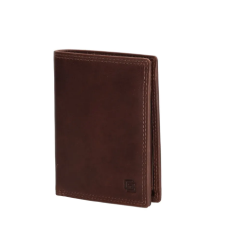 Geldbörse Hochformat 12 x 9cm in Braun aus Leder - leder-accessoires.com