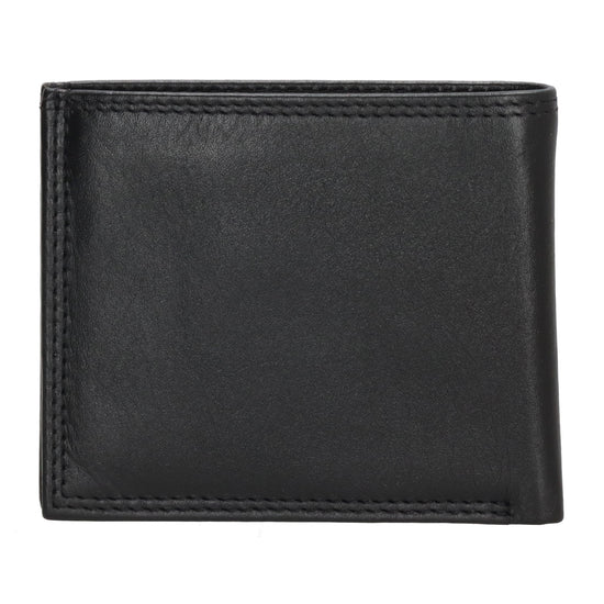 Geldbörse Querformat 10,5 x 9cm in Schwarz mit extra Kartenklappe - leder-accessoires.com