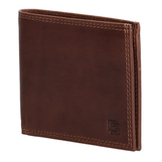 Geldbörse Querformat 10,5 x 9cm in Braun mit extra Kartenklappe - leder-accessoires.com