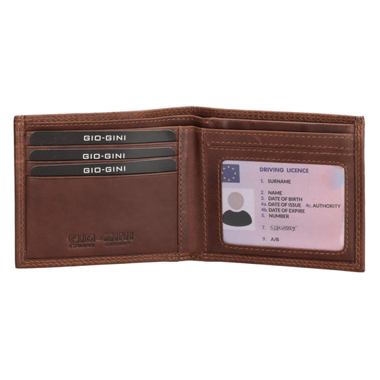 Geldbörse Querformat 10,5 x 9cm in Braun mit extra Kartenklappe - leder-accessoires.com