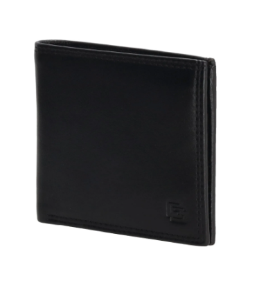 Geldbörse Querformat 10,5 x 9cm in Schwarz aus Leder - leder-accessoires.com