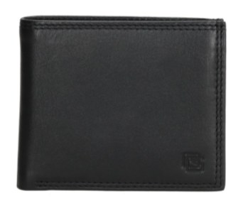 Geldbörse Querformat 10,5 x 9cm in Schwarz aus Leder - leder-accessoires.com