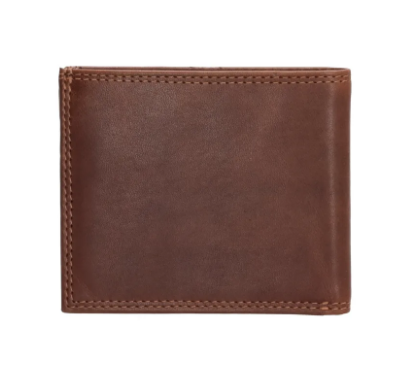 Geldbörse Querformat 10,5 x 9cm in Braun aus Leder - leder-accessoires.com