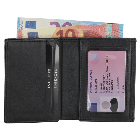 Lederbörse Hochformat 10x8xcm in Schwarz - leder-accessoires.com