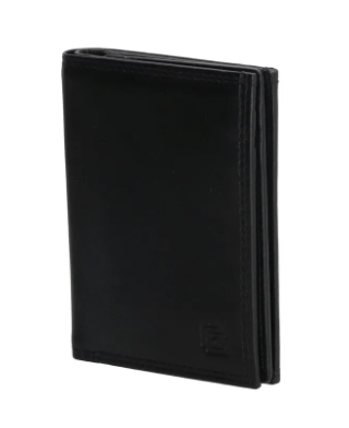 Geldbörse Hochformat 10,5 x 8cm in Schwarz aus Leder
