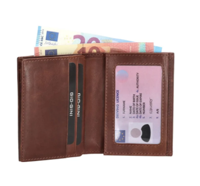 Geldbörse Hochformat 10,5 x 8cm in Braun aus Leder - leder-accessoires.com